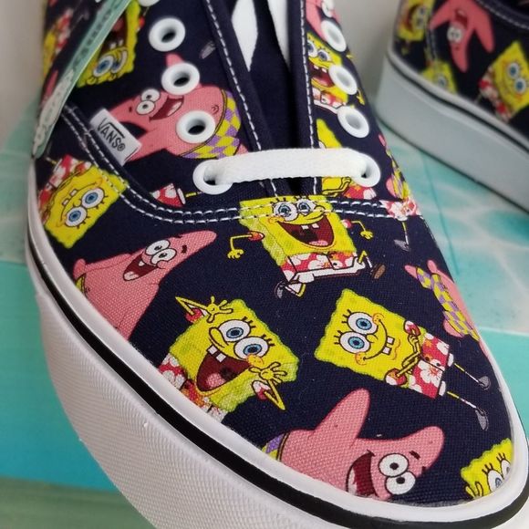 Van's Authentic Comfycush Spongebob Alohabob Sneaker Shoes Sz 10 New - Picture 5 of 7